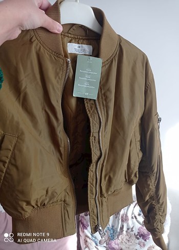 Bej Dolgulu Bomber Ceket - Görsel 6