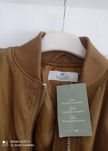 Bej Dolgulu Bomber Ceket - Görsel 5