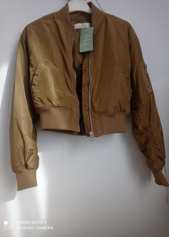 Bej Dolgulu Bomber Ceket - Görsel 7