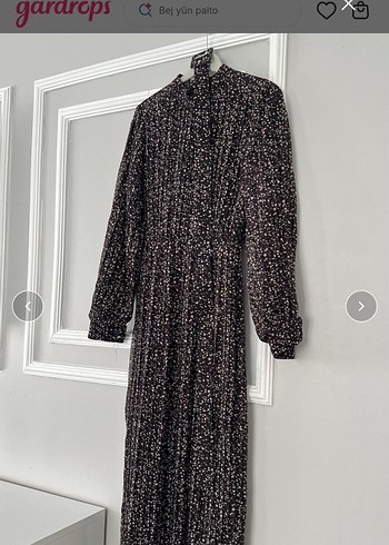 Kahverengi Piliseli  kemerli elbise - Görsel 2