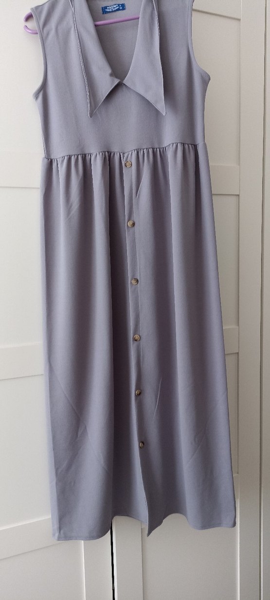 LilaDüğmeli Uzun Elbise - Görsel 2