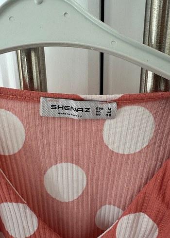 Kiremit puantiyeli Mini V Yaka Bluz ve yirtmacli etek ikili taki - Görsel 4