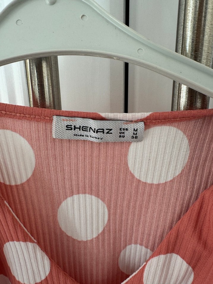 Kiremit puantiyeli Mini V Yaka Bluz ve yirtmacli etek ikili taki - Görsel 4