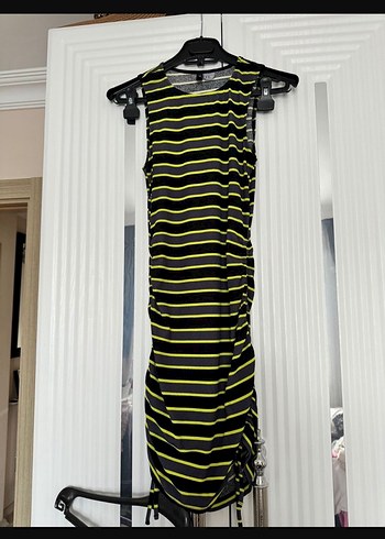 Zebra Desenli Sarı Uzun Hamile Etek - Görsel 2