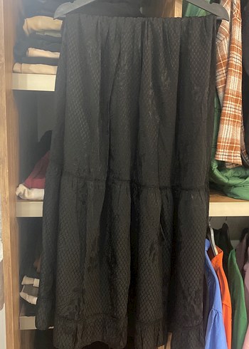 Kadın Siyah Piliseli Uzun Etek - Görsel 2