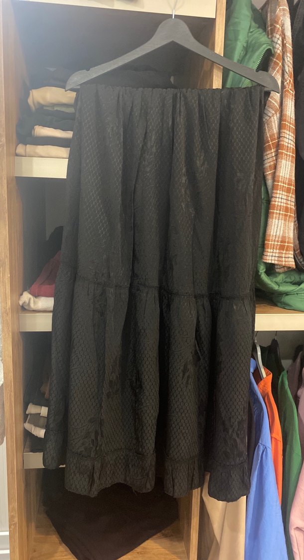 Kadın Siyah Piliseli Uzun Etek - Görsel 2