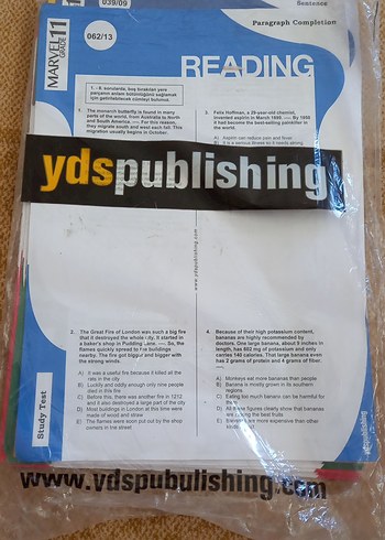 YDS Publishing Reading Paragraf Tamamlama Kitabı