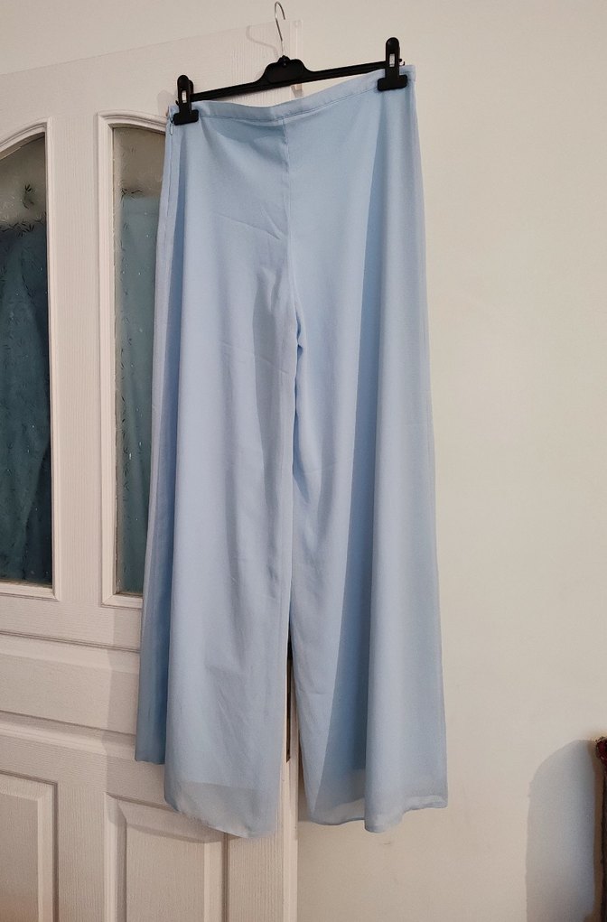 Açık Mavi Salaş Astarlı Kadın Pantolon - Görsel 2