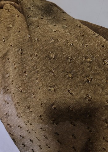 Kahverengi Simli Kadın Şal - Görsel 7