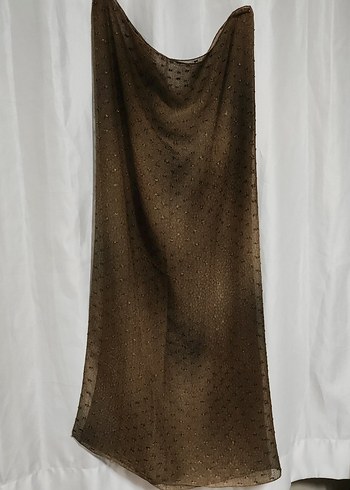 Kahverengi Simli Kadın Şal - Görsel 3