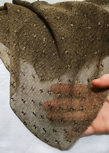 Kahverengi Simli Kadın Şal - Görsel 8