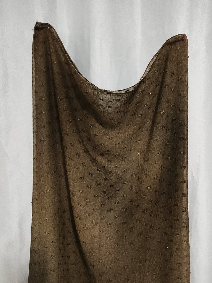 Kahverengi Simli Kadın Şal - Görsel 4