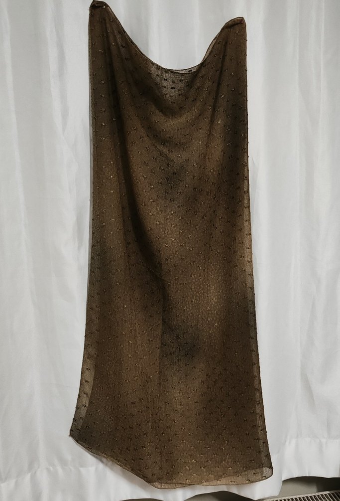 Kahverengi Simli Kadın Şal - Görsel 3