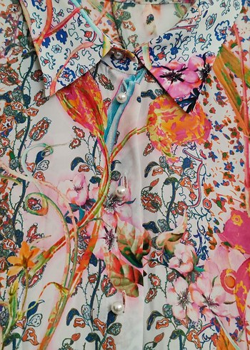 Bohem Çok Renkli Uzun Kollu Gömlek - Görsel 8