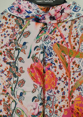 Bohem Çok Renkli Düğmeli Uzun Kollu Gömlek - Görsel 4