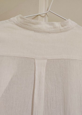 Düğmeli Beyaz Şilebezi Gömlek - Görsel 4