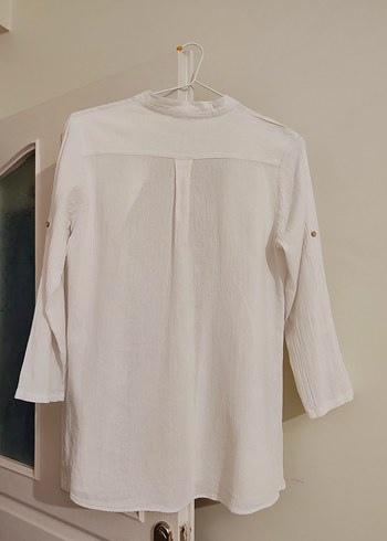 Düğmeli Beyaz Şilebezi Gömlek - Görsel 3