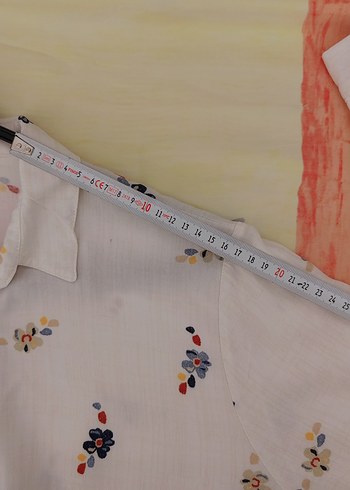 Beyaz Çiçek Desenli Pamuklu Gömlek - Görsel 12