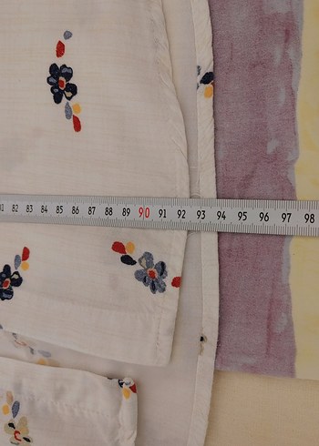 Beyaz Çiçek Desenli Pamuklu Gömlek - Görsel 10