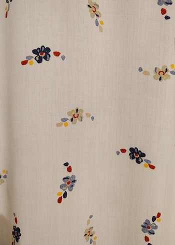 Beyaz Çiçek Desenli Pamuklu Gömlek - Görsel 8