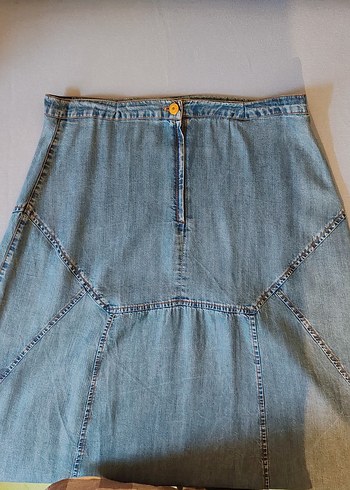 Mavi Denim Maxi Evaze Uzun Etek - Görsel 4