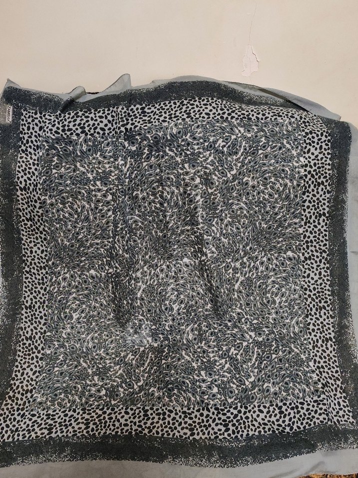 Bohem Gri Kadın Şal - Görsel 3