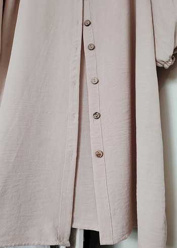 Bej Uzun Kollu Düğmeli Tunik - Görsel 6