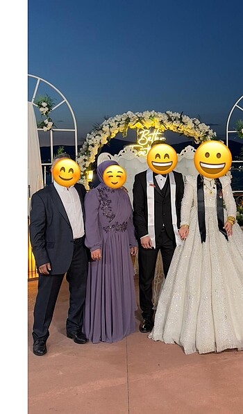 50 Beden Şık taşlı tesettür abiye