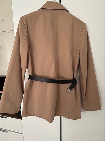xs Beden camel Renk Twist kemerli blazer ceket