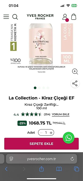 Yvesroche la Collection - Kiraz Çiçeği parfüm