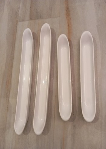 Beyaz Uzun Porselen Sunum Seti - Görsel 2