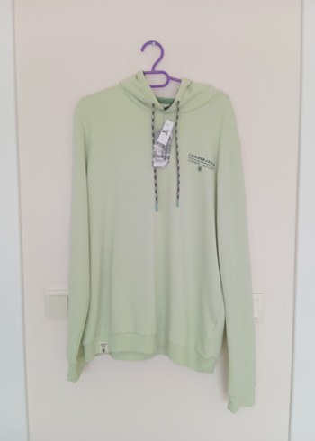 l Beden Yeşil Kapüşonlu Oversize Sweatshirt