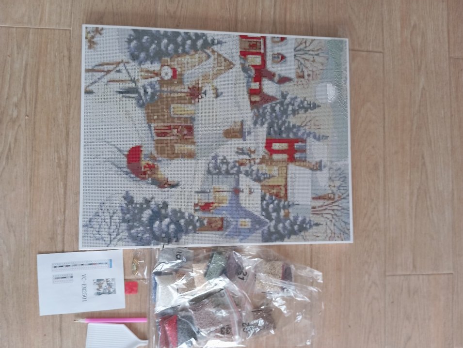 Kış Temalı Çok Renkli Elmas mozaik Puzzle - Görsel 3