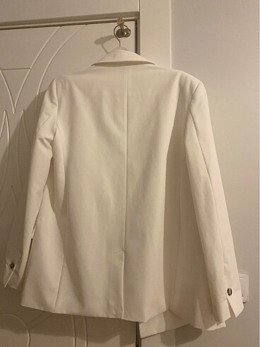 m Beden ten rengi Renk Berskha Blazer Ceket Ekru