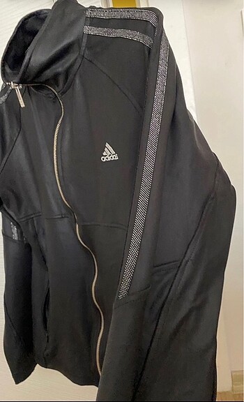 l Beden siyah Renk Adidas deri görünümlü eşofman üstü