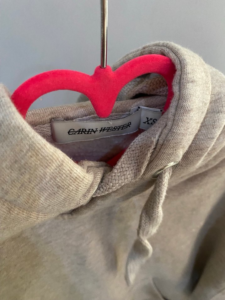 Bej Kadın Kapüşonlu Basic Sweatshirt - Görsel 2