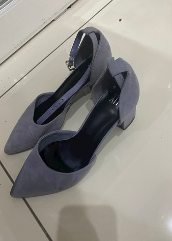 Mor Süet Stiletto Kadın Ayakkabı - Görsel 3