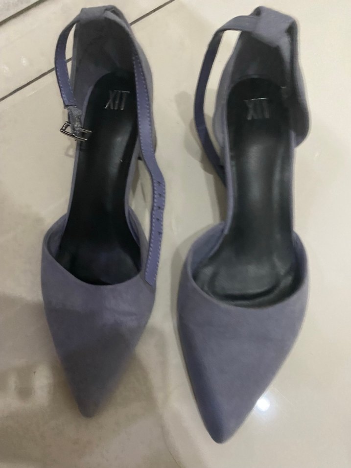 Mor Süet Stiletto Kadın Ayakkabı - Görsel 2