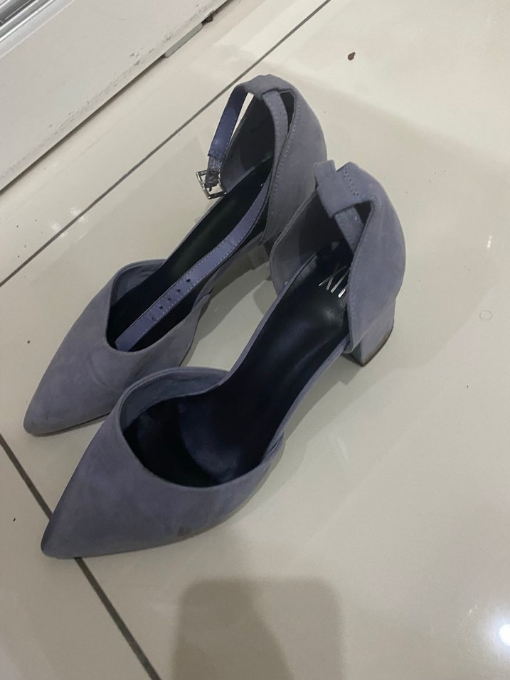 Mor Süet Stiletto Kadın Ayakkabı - Görsel 3