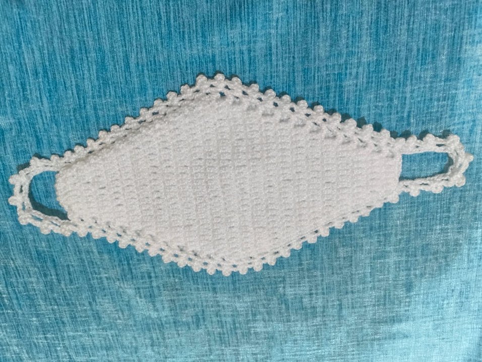 Beyaz Örgü Banyo Lifi - Görsel 4