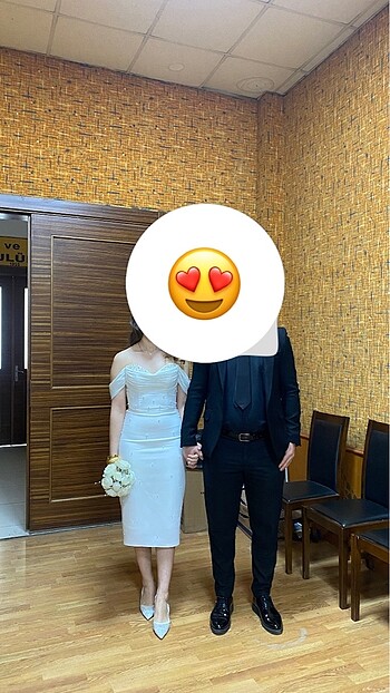 Carmen marka incili nikah elbisesi