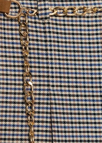 ZARA BAYAN Gri Ekose Desenli Geniş Paça Pantolon.42 BEDEN - Görsel 4