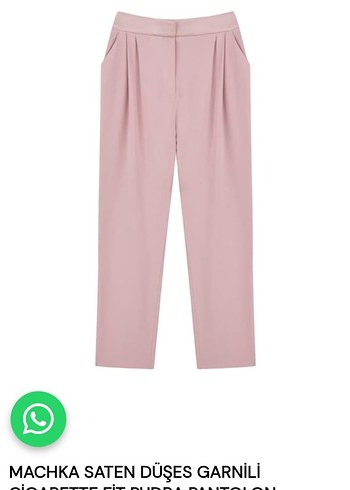 Machka Pembe Saten Cigarette Fit Pantolon.42 beden