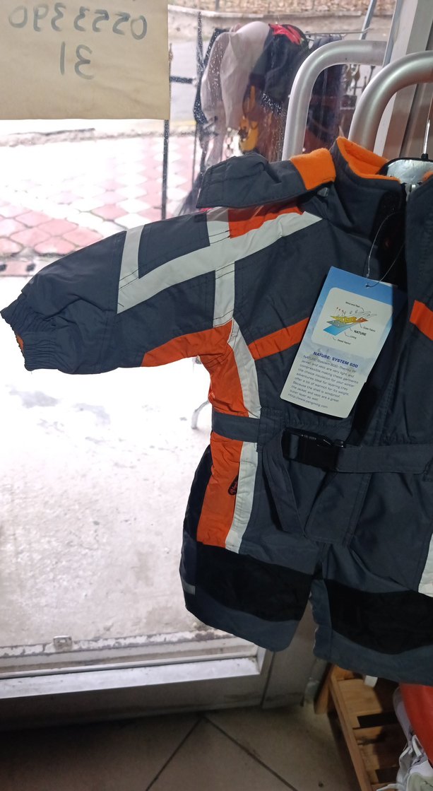 Gri Desenli Bebek Kayak Tulumu - Görsel 3