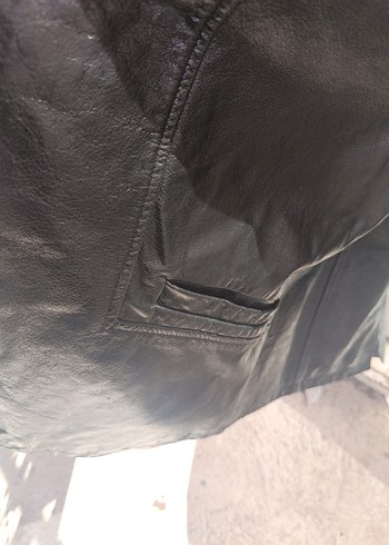 Siyah Deri Biker Ceket, Normal Boy, Tokalı - Görsel 4