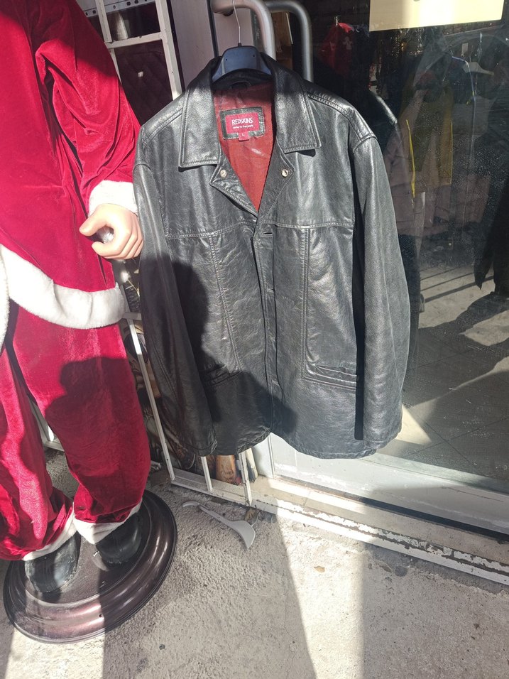 Siyah Deri Biker Ceket, Normal Boy, Tokalı - Görsel 5