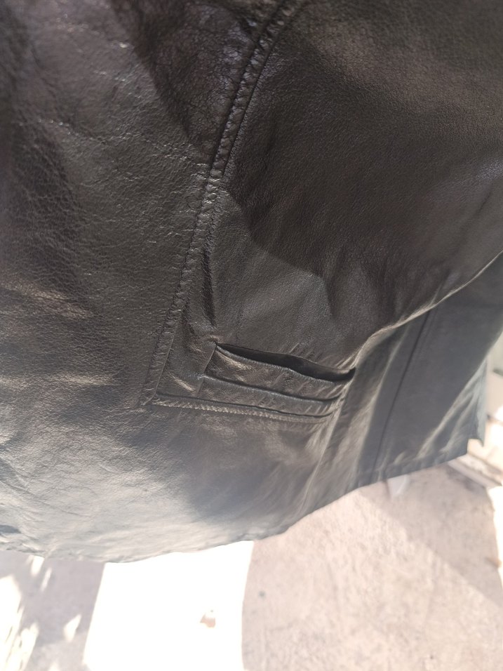 Siyah Deri Biker Ceket, Normal Boy, Tokalı - Görsel 4