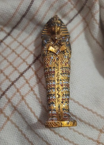 tutankamon Altın Renkli Antik Mısır Figürü - Görsel 2