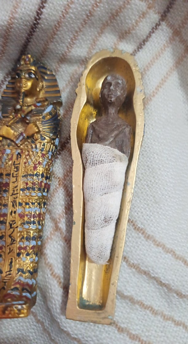 tutankamon Altın Renkli Antik Mısır Figürü - Görsel 5