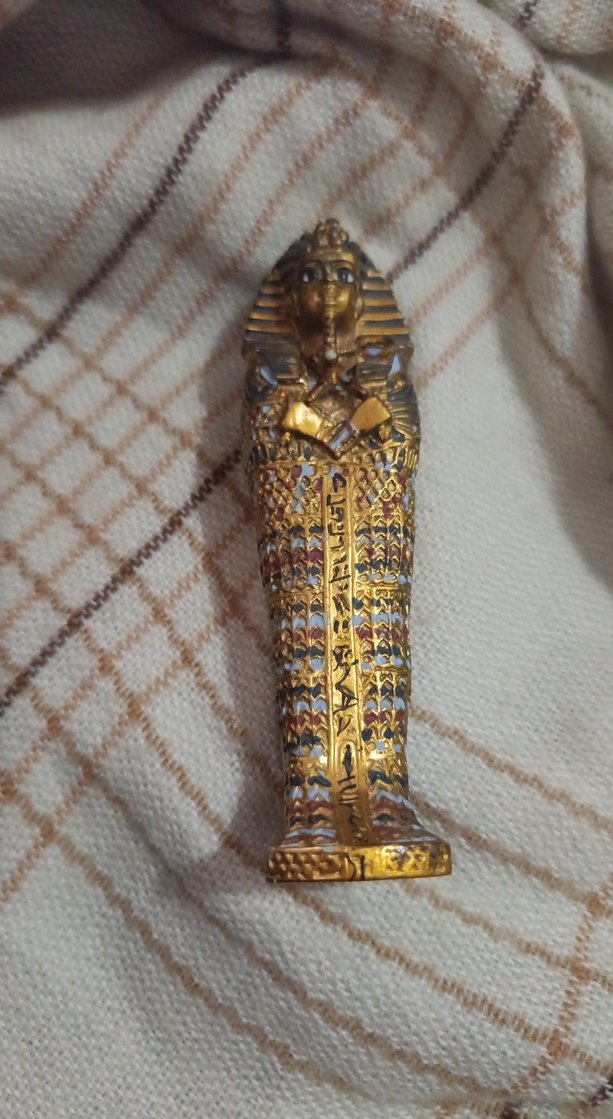 tutankamon Altın Renkli Antik Mısır Figürü - Görsel 2